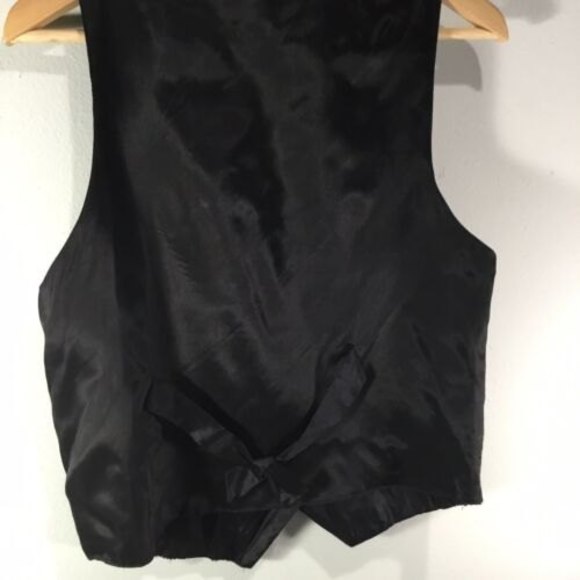 Vtg Women Vest One Size Cotton Black Christmas vintage - Picture 7 of 9